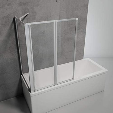 Schulte Duschabtrennung für Badewanne Smart, Höhe: 121 cm, 2-teilig mit Seitenwand 73-76 cm, 3 mm Sicherheitsglas (ESG) Klar hell, inkl. Klebemontage, Alu-natur, D133275 01 50 im Sale